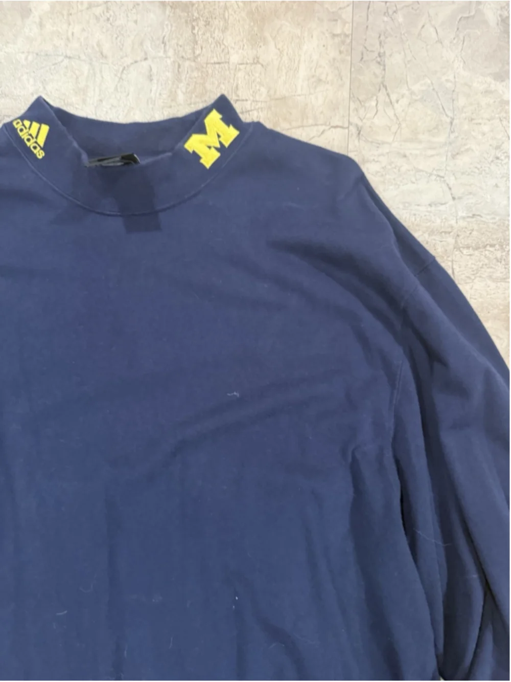 VTG Y2K Adidas Michigan University mock neck embroidered logo shirt sz XL